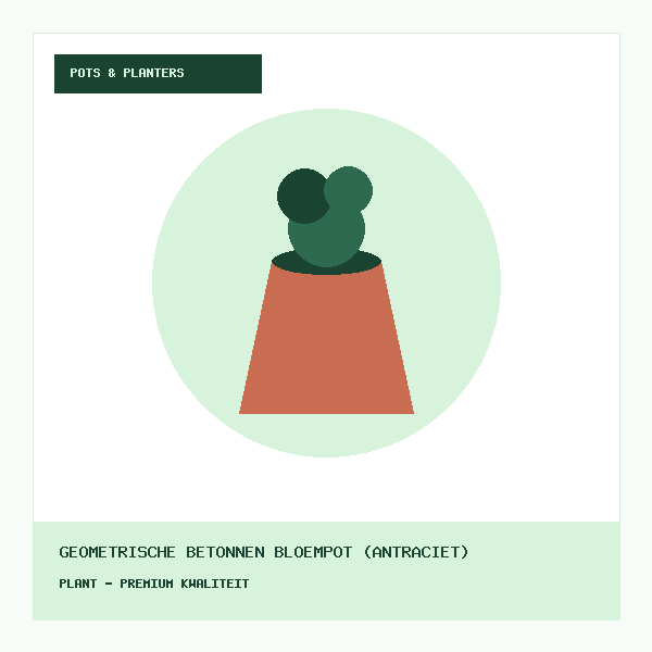 Geometrische Betonnen Bloempot (Antraciet)